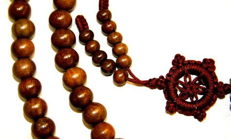 Buddhist Mala Beads - 9mm- dark sandalwood