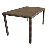 Aluminium Poly Rattan Gartentisch Glastisch 160x95cm