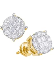 14KT Yellow Gold 0.50 CTW Diamond Ladies Solitaire Earrings