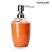 Pansdore 4 Piece Bath Accessory Set - Bathroom Accessories Collection Set - Soap Pump/Toothbrush Holder/Tumbler/Soap Dish (orange)