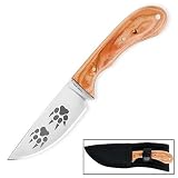 Timber Wolf Bear Tracker Wood Bowie Knife