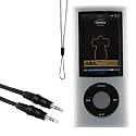 Wicked Chili Silicone Case Transparent f&uuml;r Apple iPod Nano 5G Silikon Etui Nano 5. Generation+ Umh&auml;ngeband + KFZ Audio Adapter Autoradio Radio AUX Kabel 3,5mm Klinke