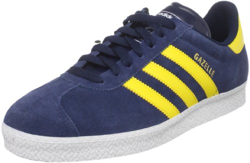 adidas gazelles -adidas Originals Men's Gazelle 2 Suede-W Retro Sneaker,Collegiate Navy/Sun/White,5 M US