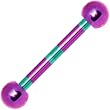 Purple Green Striped Titanium Barbell Eyebrow Ring