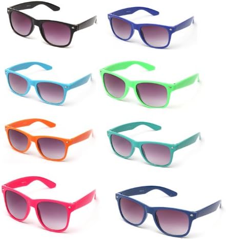 Newbee Fashion® - 80's Classic Blue Brothers Wayfarer Styles Vintage Retro Solid Color Sunglasses