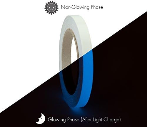 Glow in the Dark Photoluminescent Tape 10 Yard (Green &amp; Blue) (1/2 in. X 10 yard (blue)) by Meltape