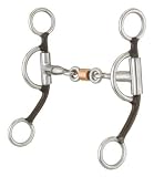Kelly Silver Star 3 Piece Dogbone Roller Snaffle Bit - Antique Brown - 5 Mouth