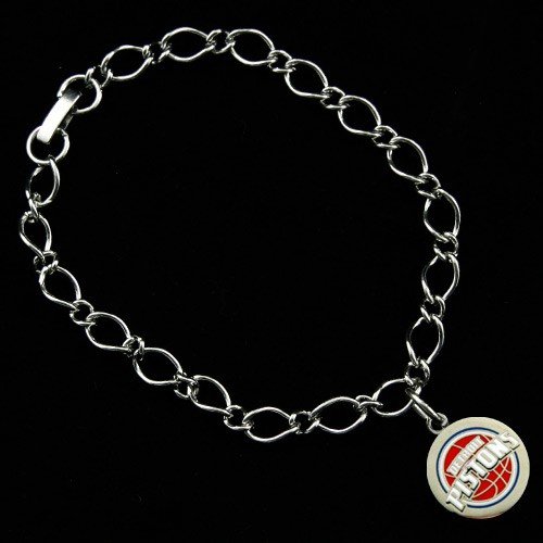 Detroit Pistons Ladies Silver-Tone Charm Bracelet
