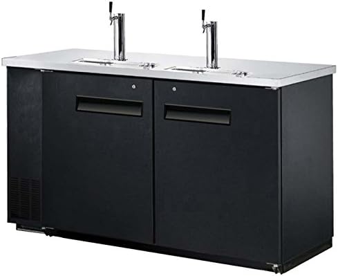 60" Solid Door Bottle Coolers with Two Draft Towers