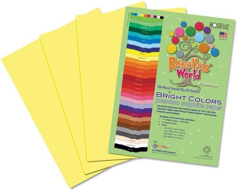 Suphite Construction Paper, 9 x 12 Inches, Light Yellow, 50 Sheets Per Package (75801)