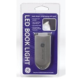 GE 17205 LED Book Light, Clip-On Battery Operated, Silver by General Electric