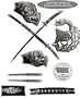 Trademark 42-Inch Silver Spiral Dragon Katana +EXTRAS