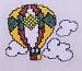 Cross Stitch Hot Air Yellow Balloon Flour Sack Dish Towel