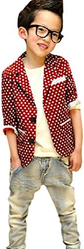 Honboo Baby Boys Polka Dot Suit Jackets Casual Lapel Blazer