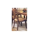 Set of 2 Side Dining Chairs in Dark Distress Wood Finish