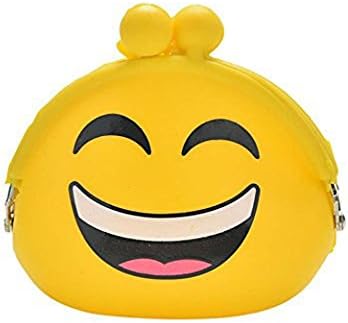 Women Girl Kawaii 1PC Cartoon Emoji Silicone Jelly Coin Purse Change Bag Key Pouch Wallet (#4)
