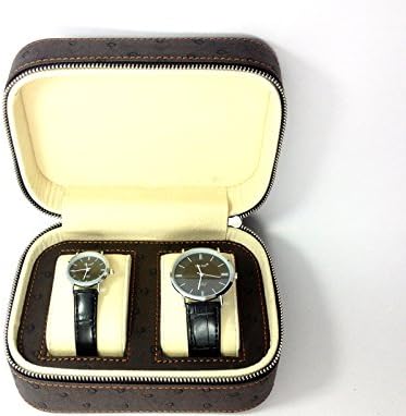 RAKUKAIMONO Watch Box Leather 2 slot Travel for Men - Black