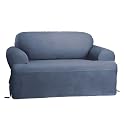 Room Essentials Cotton Duck T-Cushion Sofa Slipcover - Blue Stone
