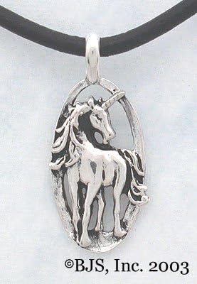 Unicorn Cameo Necklace - Fantasy Jewelry in Sterling Silver