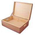 Aufbewahrungsbox/ Holzkiste mit Deckel und Griffl�chern Kiefer, Gr. 2