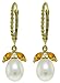 14k Solid Gold Leverback Earrings with Citrines title=