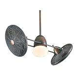 Minka-Aire Fans F602-RRB 42 Gyro Double Restoration Bronze Ceiling Fan w/ Light, Wall Ctrl & Blades