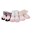 3 Pair Of Pink Baby Girl Party Socks 0 6