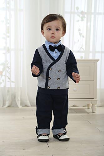 Baby Leonardo Baby Boys 4pcs Long Sleeve Clothing Sets Outfit Navy 12M-18M