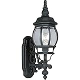 Progress Lighting P5878-31 1-Light Wall Lantern with Clear Beveled Glass, Textured Black