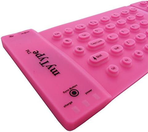 Silicone Splashproof Bluetooth Mytype Keyboard for Android & IPad - Pink