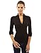 PattyBoutik Women V Neck Empire Waist Knit Top (Black XS)