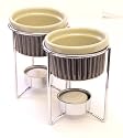 R & M International Ceramic Butter Warmer, Brown