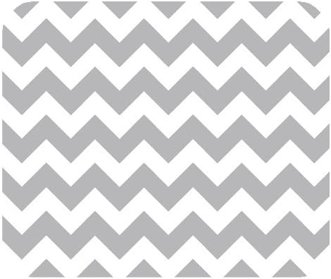 Gray and White Chevron Zig Zag Pattern Cloth Cover Rectangle Mouse Pad 9.84"x7.87"