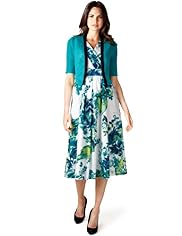 Per Una Abstract Print Fit & Flare Dress with Bolero