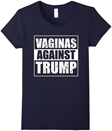 Women's Vaginas Against Trump T Shirt - Orange New Black Large Navy