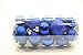 20 Holiday Time Mini Shatterproof Satin Shiny and Glitter Finish Bulb Christmas Ornaments (Dark Blue)