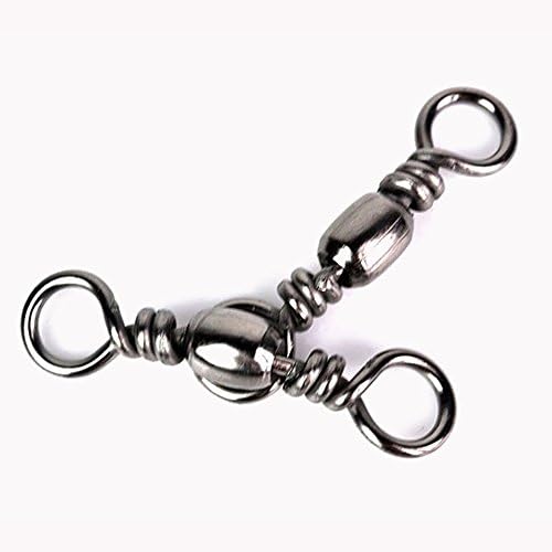 Goture 200pcs Barrel Swivel Size 10, 8, 6, 4, 2, 1/0, 3/0, 5/0 Stainless Steel Sea Fishing Tackle Hook Connector Fishing Snap Pin(10)