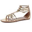 Gold Roman Sandal Womens Shoes Gladiator Flat Shoe Theatre Costumes Accessory