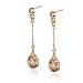 Sterling Silver Champagne Cubic Zirconia Briolette Drop Earrings by Cheline
