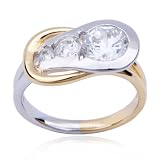 18k Yellow Gold Plated Sterling Silver Cubic Zirconia Knot Ring