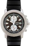 Seiko Men's Chronograph Watch, Stainless Steel Case, Two Subdials, Date Display, Black Rubber Strap SNN203