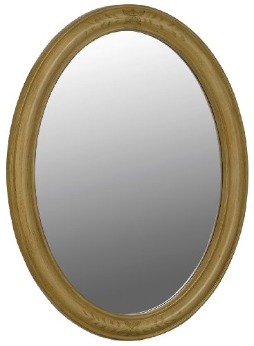 Belle Foret BF33792 Oval Mirror, Light Brown