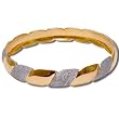 Gold and Rodium Plated Bangle Bracelets Pair Costume Jewelry in Indian-Style 2.5 inches