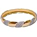 Gold and Rodium Plated Bangle Bracelets Pair Costume Jewelry in Indian-Style 2.3 inches