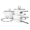 Chantal 7 Piece Enamel-on-Steel Cookware Set, White Glossy