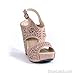HerStyle Women's Marnee 5-inch Manmade Wedge Sandal with Delicate Perforated Straps