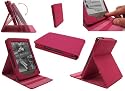 FLASH SUPERSTORE AMAZON KINDLE 4 TOUCH 2011 WI-FI 6 INCH E INK DISPLAY LUXURY MULTIFUNCTIONAL / MULTI ANGLE FOLIO / COVER / STAND CASE IN HOT PINK
