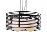 aniba Design 3-flutige Hängeleuchte Metall – schwarz – Leuchtm. E27 max.40 W, Schwarz/weiß