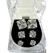 Sterling Silver Diamond Shape Earrings, 3 Pairs - Square
