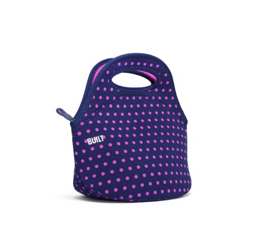 BUILT Neoprene Gourmet Getaway Mini Lunch Tote, Mini Dot, Navy BUILT Neoprene Gourmet Getaway Mini Lunch Tote, Mini Dot, Navy